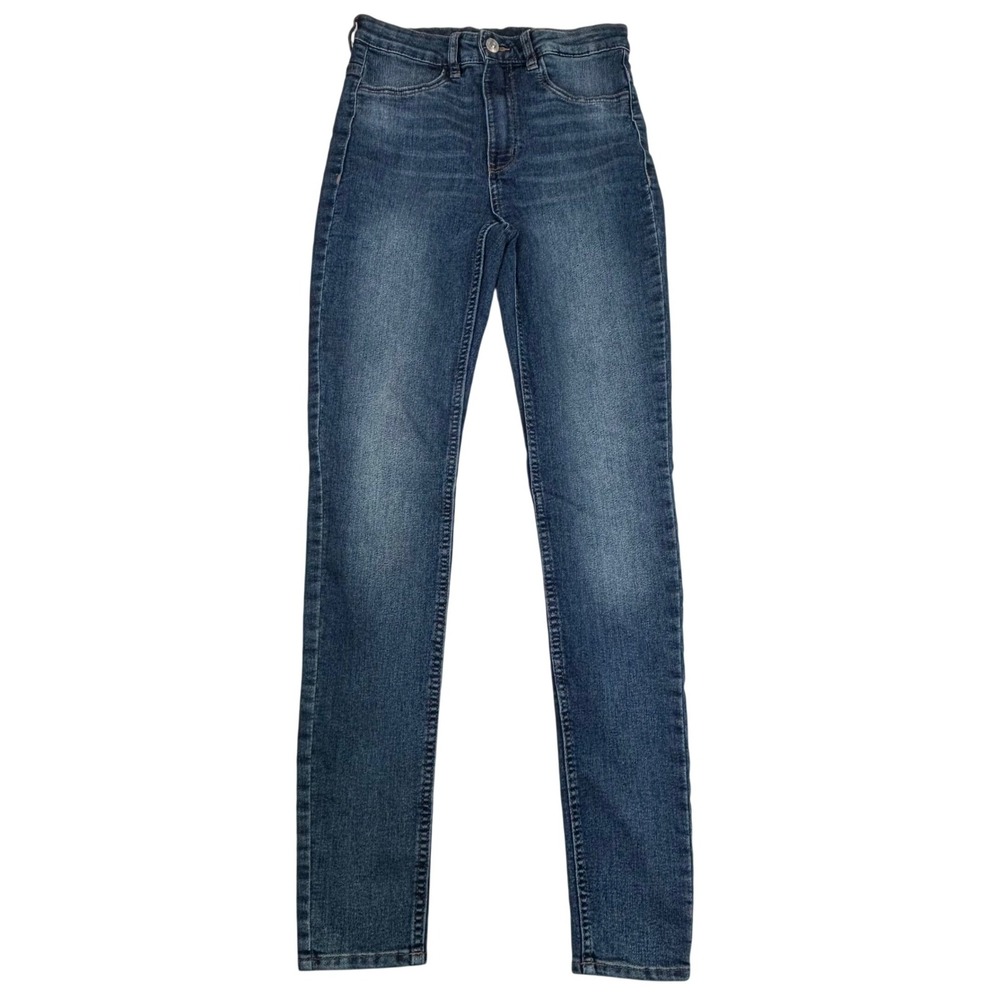 HM Divided Womens High Waisted Skinny Jeans Blue Medium Wash Size 4 Slim Fit